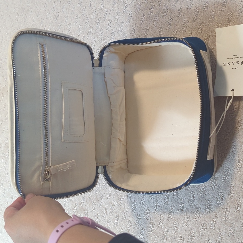 Sezane Mini Travel Bag in Blue Velvet - Picture 5 of 7